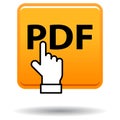 Pdf web icon orange square button