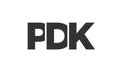 PDK logo design template with strong and modern bold text. Initial based vector logotype featuring simple and minimal typography. Royalty Free Stock Photo