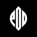 PDO circle letter logo design with circle and ellipse shape. PDO ellipse letters with typographic style. The three initials form a Royalty Free Stock Photo