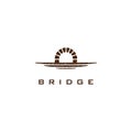 Simple Canal logo / Waterway Brick Bridge Logo