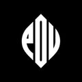 PDU circle letter logo design with circle and ellipse shape. PDU ellipse letters with typographic style. The three initials form a Royalty Free Stock Photo