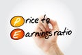 PE - Price to Earnings ratio acronym