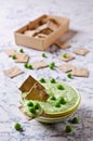 Pea green dip Royalty Free Stock Photo