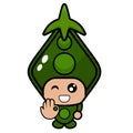 Nice hand expression peas mascot costume