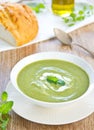 Pea,Mint and Celery soup Royalty Free Stock Photo