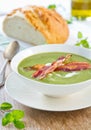 Pea,Mint and Celery soup Royalty Free Stock Photo