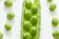pea pod with peas Royalty Free Stock Photo