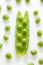 pea pod with peas Royalty Free Stock Photo