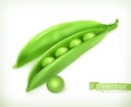 Pea pods vector illustration Royalty Free Stock Photo