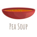 Pea soup icon, cartoon style Royalty Free Stock Photo