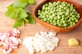 Pea soup ingredients Royalty Free Stock Photo