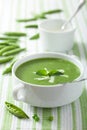 Pea soup with mint Royalty Free Stock Photo