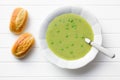 Pea soup in plate Royalty Free Stock Photo