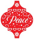 Peace Arabesque Tile Christmas Ornament. christmas and new year design