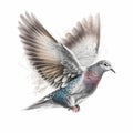 Peace Dove Isolated White. Generative AI