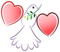 Peace bird with love wings Royalty Free Stock Photo