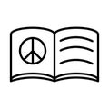 Peace book organization, human rights day, line icon design