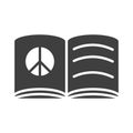 Peace book organization, human rights day, silhouette icon design