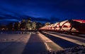 Peace Bridge Lit Up At Night In The Winter Royalty Free Stock Photo