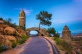 The Peace Bridge at twilight, at Mount Rubidoux Park Royalty Free Stock Photo