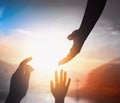 Peace concept: the hand of Christ Jesus helping Royalty Free Stock Photo