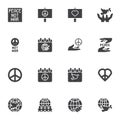 Peace day vector icons set