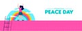 Peace day web banner for world children freedom Royalty Free Stock Photo