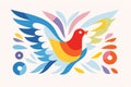 peace dove abstract colourful illustration. Symbol of peace and hope
