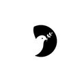 Peace dove with branch. Flat line design style illustrations