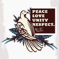 Dove with Olive Branch Peace Symbol Illustration