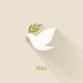 Peace dove with olive branch. Vector illustration Royalty Free Stock Photo