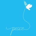 Peace dove with olive branch vector Pigeon line art Royalty Free Stock Photo