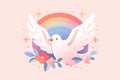 Peace dove simple illustration design. Peace and solidarity symbol. Generative ai