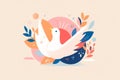 Peace dove simple illustration design. Peace and solidarity symbol. Generative ai