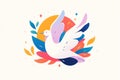 Peace dove simple illustration design. Peace and solidarity symbol. Generative ai