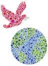 Peace on Earth Dove Dots Illustration