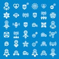 Peace earth and society unusual vector icons set, creative symbols collection, stylish templates.