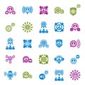 Peace earth and society unusual vector icons set, symbols Royalty Free Stock Photo