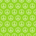 Peace flat vector seamless pattern. Green Peaceful background