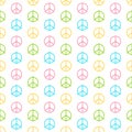 Peace flat vector seamless pattern. Multicolored Peaceful background Royalty Free Stock Photo