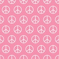 Peace flat vector seamless pattern. Pink Peaceful background