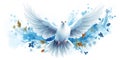 Peace freedom from a disturbance, tranquility concept, flying dove