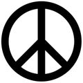 Peace, Freedom symbol in black on white background Royalty Free Stock Photo