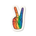 Peace Gesture with LGBT Rainbow Flag. Vector T-shirt, Sticker Print, Plackard for Pride Month Celebrate. Lgbt Rainbow