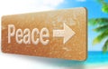 Peace grunge sign with a beach on background Royalty Free Stock Photo