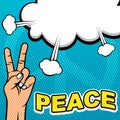 Peace Hand Pop Art Template