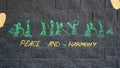 Peace and Harmony on wall Royalty Free Stock Photo