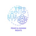 Peace and human rights blue gradient concept icon Royalty Free Stock Photo