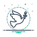 Mix icon for Peace, pigeon and dove Royalty Free Stock Photo