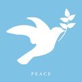 Peace Icon with White Dove or Bird